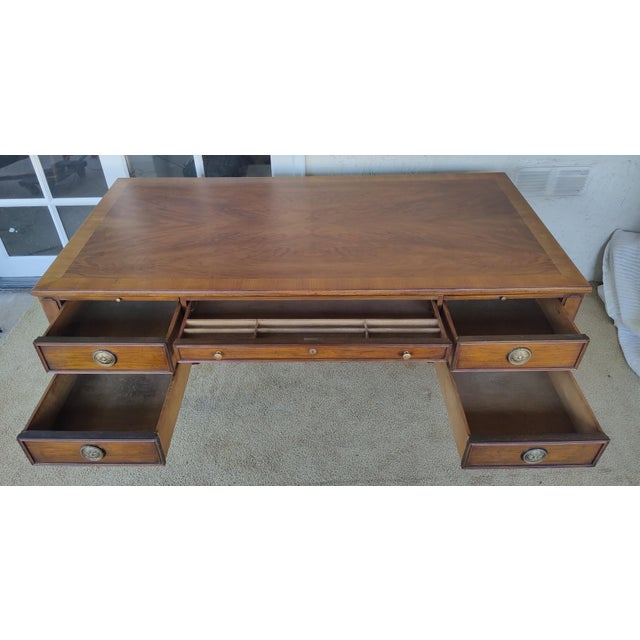 French Style Partner's Desk by Baker, Circa 1970s For Sale - Image 11 of 18