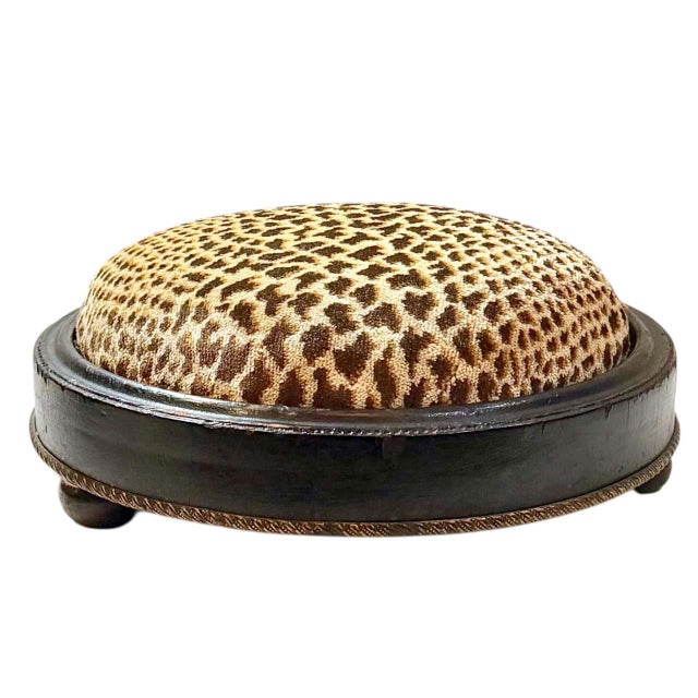 Late 19th Century English Upholstered Footstool For Sale - Image 4 of 5