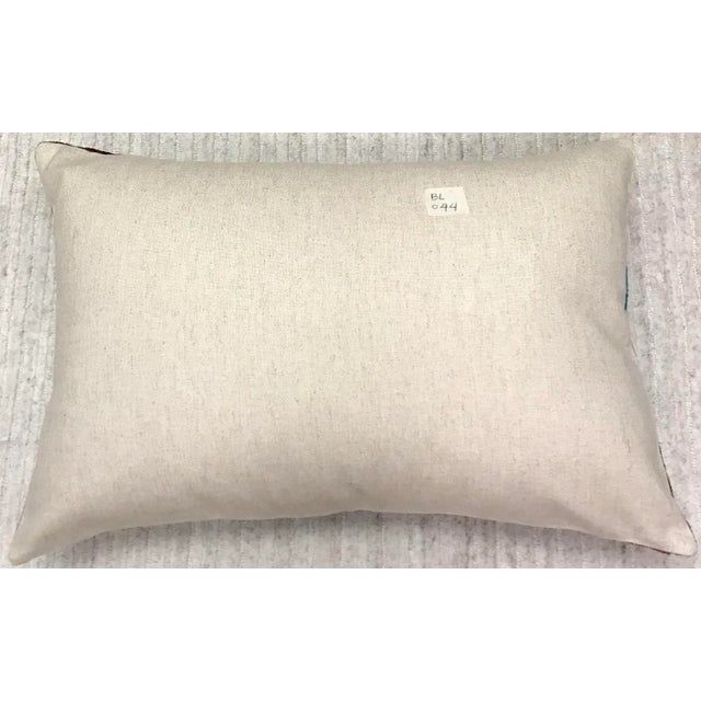 Silk Uzbek Ikat Velvet Hand Made Pillow Cushion with natural linen backing and hidden zipper. 10/90 down feather insert is...