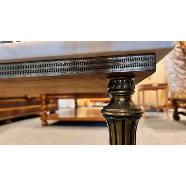 1980s Small Marble Top Coffee Table With Greek Keys For Sale In Boston - Image 6 of 8