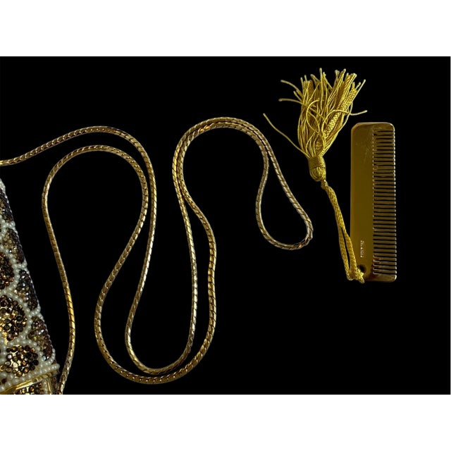 Metal 70s Judith Leiber Pearl Scallops Carry Secrets Crystal Shoulder Evening Bag Vintage For Sale - Image 7 of 13