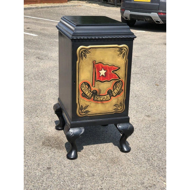 Edwardian Wine Celleratte Cabinets with White Star Line Decoration, Set of 2 For Sale - Image 3 of 13