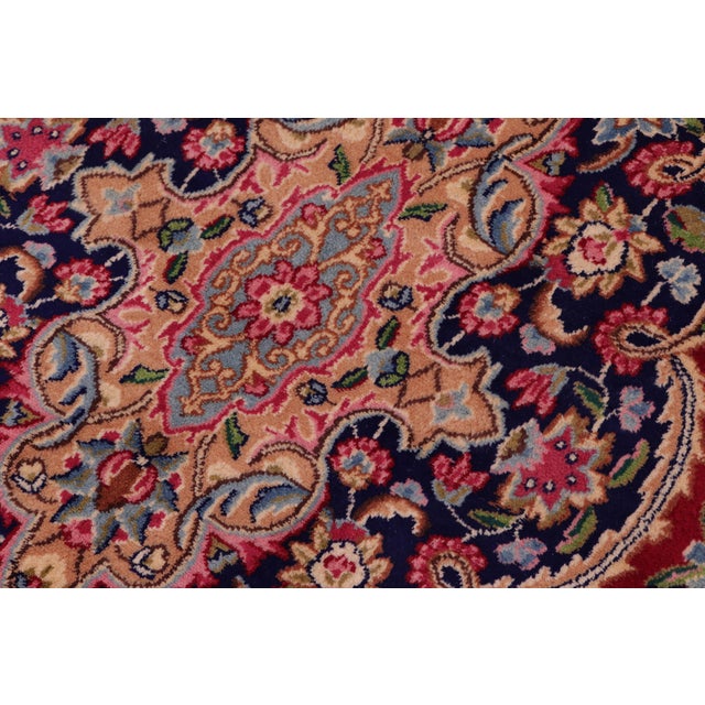 Traditional 1960s Hand-Knotted Wool Area Rug - Vibrant Red, Blue, and Ivory Medallion For Sale - Image 3 of 8