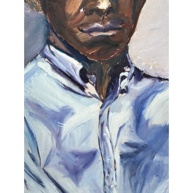 Vintage Original Oil Painting Portrait of an African American Man For Sale - Image 11 of 12