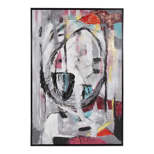 Mid Century Thinker Hand Painted Original Art For Sale