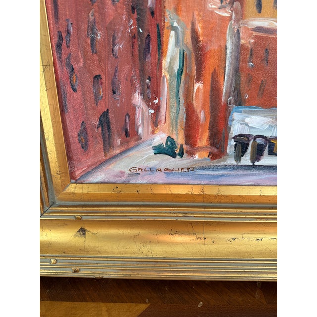 Impressionist 1990s J. Gallagher Mother of God Church, Covington, Kentucky Oil Painting For Sale - Image 3 of 6