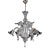 Large Vintage Clear Six Arm Murano Style Glass Chandelier For Sale
