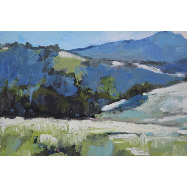 Contemporary Landscape, Distant Summer Hills Oil Painting For Sale - Image 4 of 9