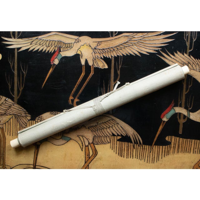 "Raccoons and the Moon", Taisho to Early Showa Era Japanese Ink Scroll Painting For Sale - Image 15 of 18