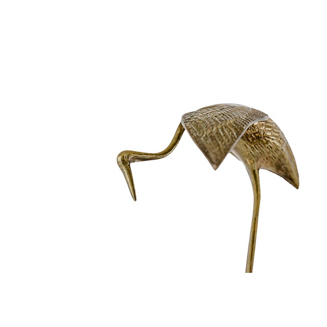Mid-Century Modern Leonard Brass Crane Figurines (12") For Sale - Image 13 of 15