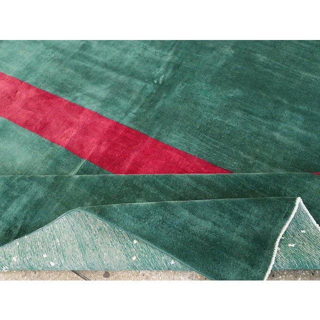 Emerald Galerie Shabab Collection Mid-20th Century Turkish Anatolian Art Deco Carpet For Sale - Image 8 of 9
