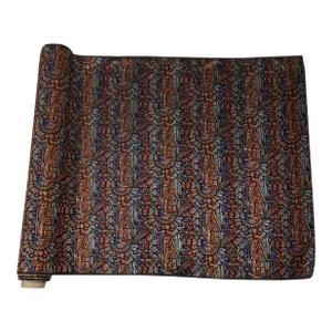 Vintage Red & Blue Gothic Style Woven Fabric Yardage - 7.5 Yards