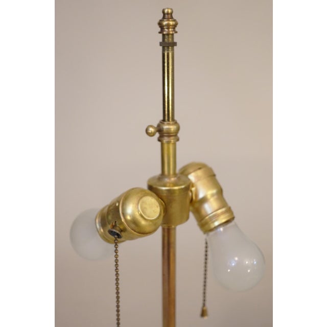 1930s Art Deco White Onyx Pink Marble Column Bronze Table Lamp For Sale - Image 11 of 11