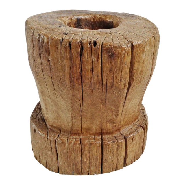Vintage Rusitic Javanese Wooden Rice Pounder For Sale