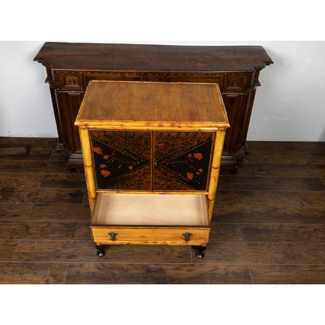 English 1890s Japonism Bamboo Cabinet with Two Doors and Three Drawers For Sale In Atlanta - Image 6 of 11