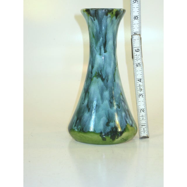 Mid 20th Century Vase Drip Glaze Pottery Blue & Green Retro Mid Century Modern For Sale - Image 10 of 13