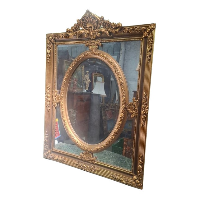 Vintage Louis XV Style Mirror in Plaster, 1970 For Sale