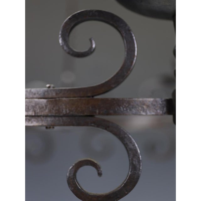 19th Century Gothic Revival Hand-Forged Wrought Iron Corona Chandelier, 1880 For Sale - Image 9 of 18