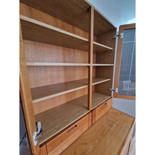 Vintage Danish Glass-Fronted Oak Display Cabinet from Vantinge Mobelindustri, 1970s For Sale - Image 15 of 18