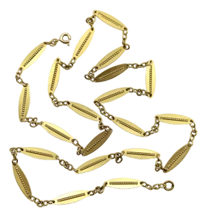 18k Gold Victorian French Alternating Link 24 3/4” Chain