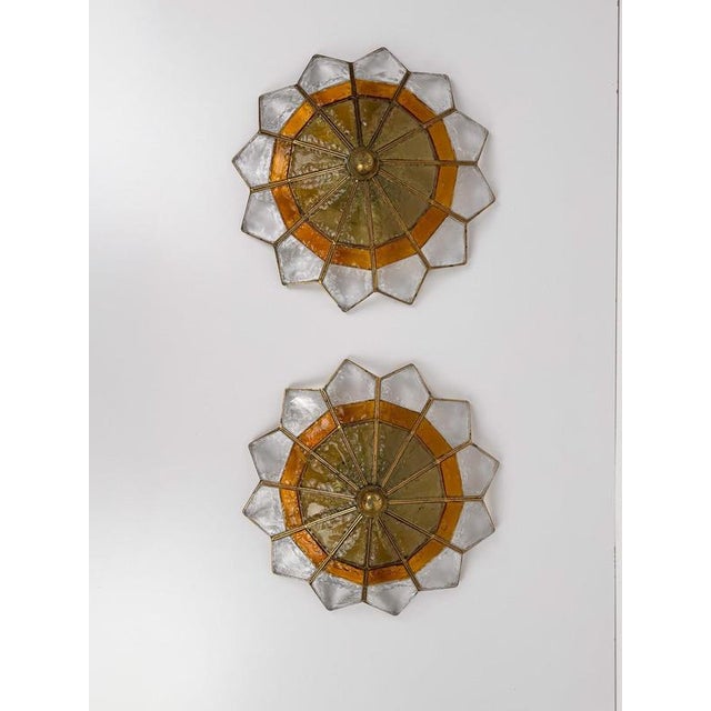 Vintage Hammered Glass and Wrought Iron Wall Lights by Longobard, 1970s, Set of 2 For Sale - Image 13 of 18