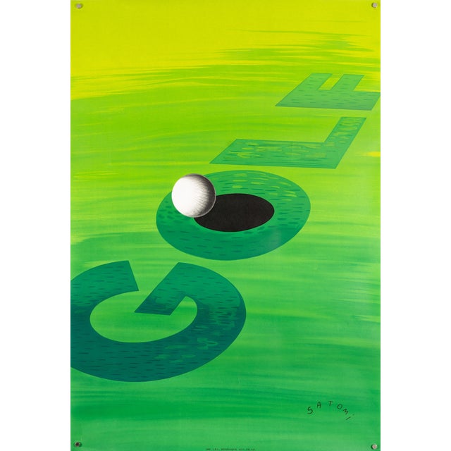 Golf Sports Poster by Munetsugu Satomi, 1960 For Sale