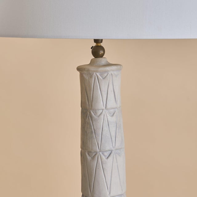 White Vintage Italian Ivory Ceramic Table Lamp - 2 Available For Sale - Image 8 of 12