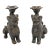 Late 19th Century Pair of Bronze Burmese Chinthe Temple Guardian Lions For Sale