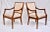 Pair of 1950's mid Century Modern solid walnut armchairs with interesting swag arms, subtle tapered legs & all original...