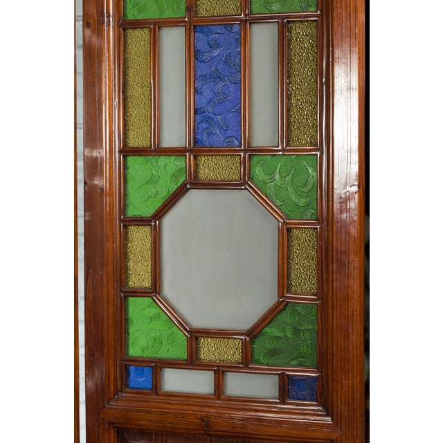 Stained Glass antique 建具　【地球儀】 Heavily jeweled antique stained glass window. – CoolSalvage.com