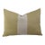 French Gold and Cream Appliqué Stripe Wool & Linen Feather/Down Pillow For Sale