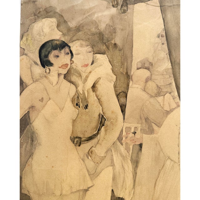 Jeanne Mammen, Illustrious Society (Illustre Gesellschaft), 1920s, Watercolor For Sale - Image 3 of 9