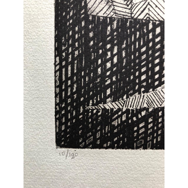 Jean Deyrolle, French Avant Garde Bold Abstract Geometric Aquatint Etching Op Art Kinetic, 1967 For Sale - Image 4 of 10