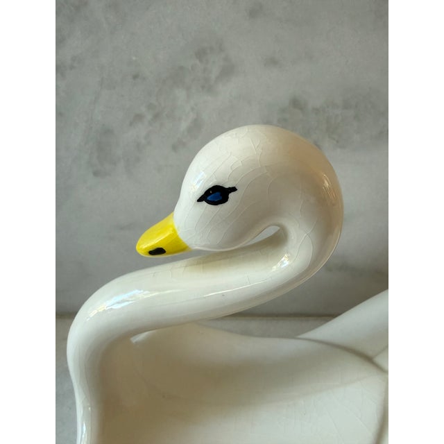 Vintage Ceramic Swan Towel Holder For Sale - Image 4 of 9