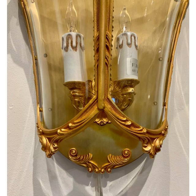 Italian Brass Finished Bronze Pocket Lantern Wall Sconces For Sale - Image 4 of 5