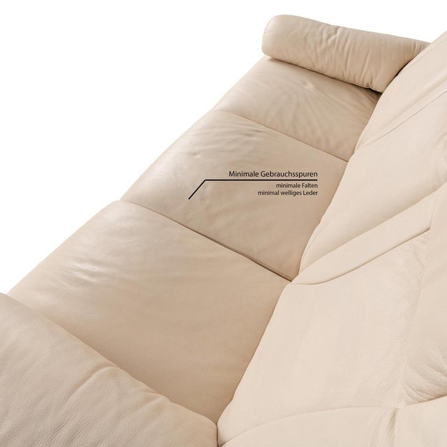 Cream Leather Three-Seater Cream Sofa from Willi Schillig For Sale - Image 8 of 14