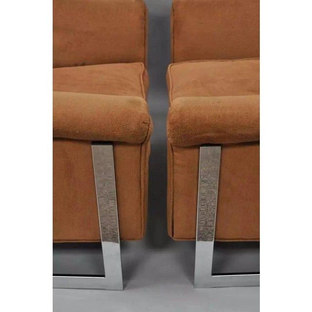 Mid 20th Century Mid Century Modern Milo Baughman Chrome Barrel Back Club Lounge Chairs - A Pair For Sale - Image 5 of 10