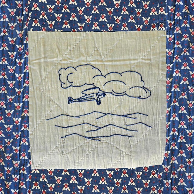 Hand-Embroidered 1950s Patriotic Quilt For Sale - Image 14 of 18