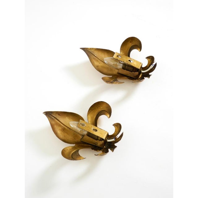Fleur-De-Lis Wall Lamps in Gold-Plated Metal by Hans Kögl, 1970s, Set of 2 For Sale - Image 15 of 18
