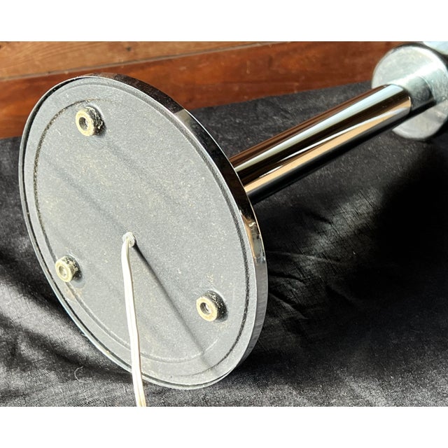 Chrome Mid Century Modern 1970's French Chrome & Glass Table Lamp by s.c.e. For Sale - Image 8 of 9