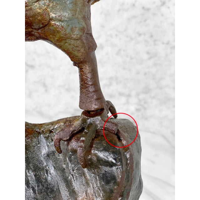 Vintage Traditional Japanese Cast Iron Eagle Bird of Pray Sculpture For Sale - Image 10 of 10