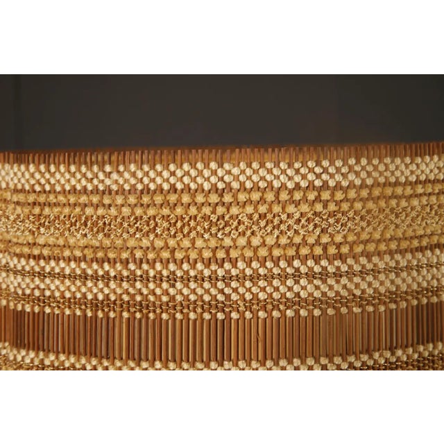 1960s Maria Kipp Raffia Lampshade in Burnt Sienna and Honeycomb Stripe For Sale - Image 9 of 9