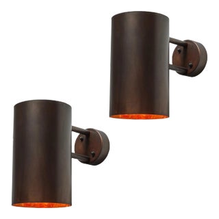Large Hans-Agne Jakobsson C 627 'Rulle' Dark Brown Patinated Outdoor Sconces - a Pair For Sale