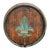 19th Century French Painted Oak Wine Barrel Front With Fleur-De-Lis Decor For Sale