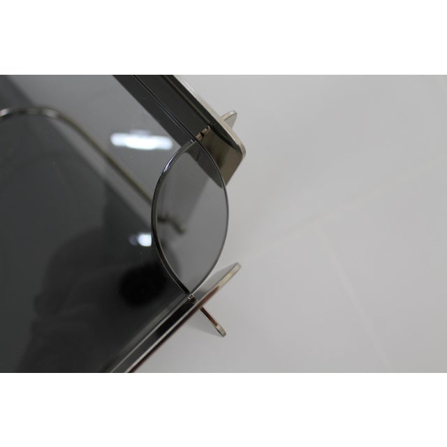 Chrome and Glass Serving Trolley, 1970s For Sale - Image 6 of 15