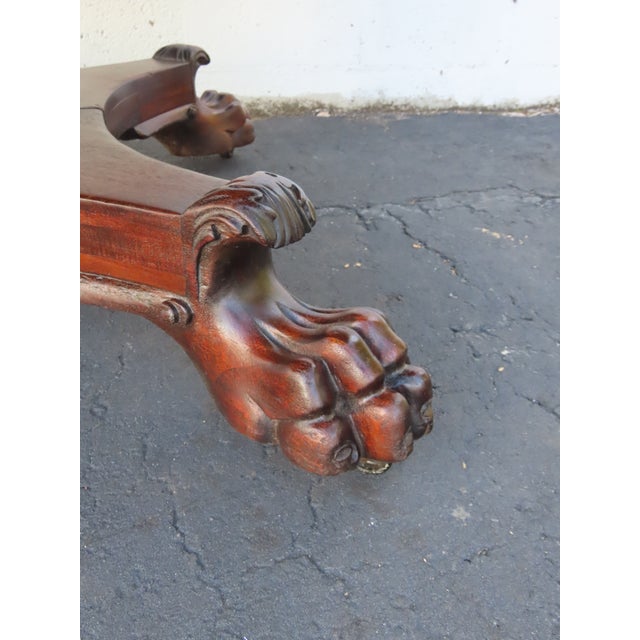Late 1800s Carved Claw Feet Mahogany Large Dining Table 6642 For Sale In Miami - Image 6 of 13
