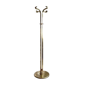 Mid-Century Brass Standing Coat Rack with Hangers, 1970s