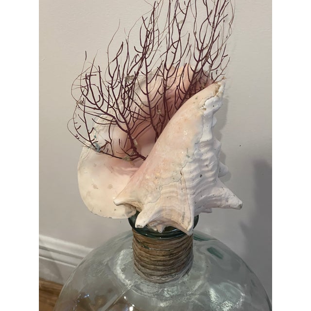 Fabulous Pair of Sra Shell Glass Demijohn Bottles For Sale - Image 9 of 9