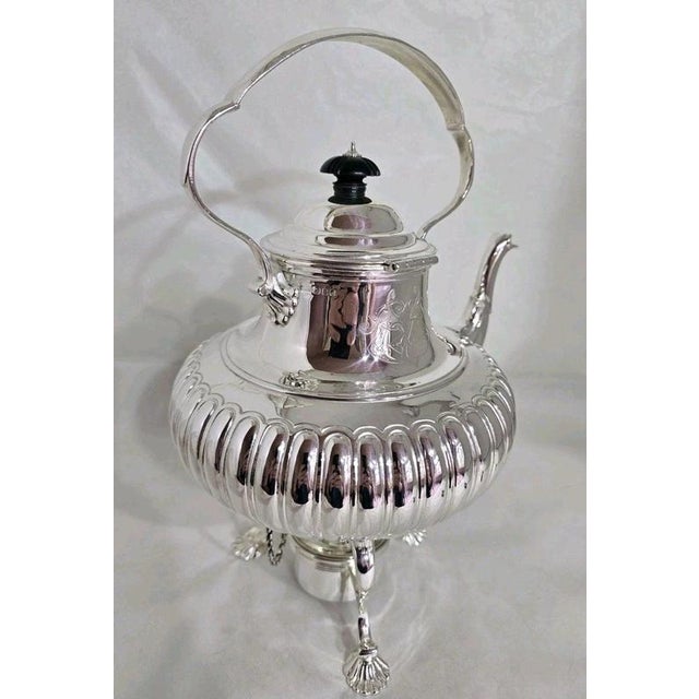 Metal Sterling Silver Spirit Kettle and Stand, London, 1975 For Sale - Image 7 of 13