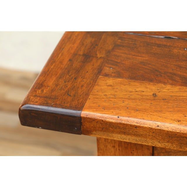 Antique French Provincial Dining Table by Camard | Solid Walnut Farmhouse Table | Made in France, 1940s For Sale - Image 4 of 18
